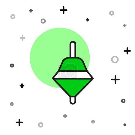 Ilustración de Esquema rellenado Whirligig juguete icono aislado sobre fondo blanco. Vector - Imagen libre de derechos