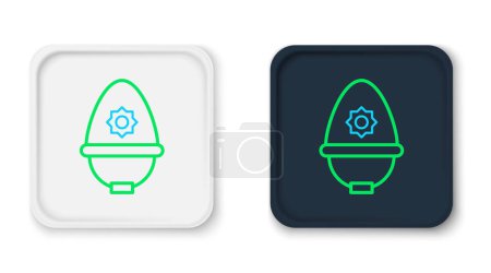 Illustration for Line British police helmet icon isolated on white background. Colorful outline concept. Vector. - Royalty Free Image
