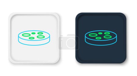 Illustration for Line Petri dish with bacteria icon isolated on white background. Colorful outline concept. Vector - Royalty Free Image