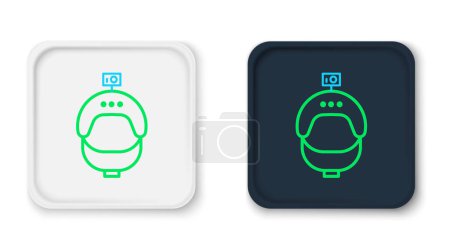 Illustration for Line Helmet and action camera icon isolated on white background. Colorful outline concept. Vector - Royalty Free Image