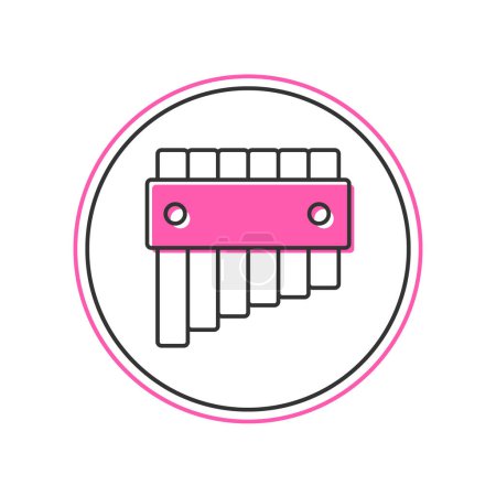 Illustration for Filled outline Pan flute icon isolated on white background. Traditional peruvian musical instrument. Folk instrument from Peru, Bolivia and Mexico.  Vector - Royalty Free Image