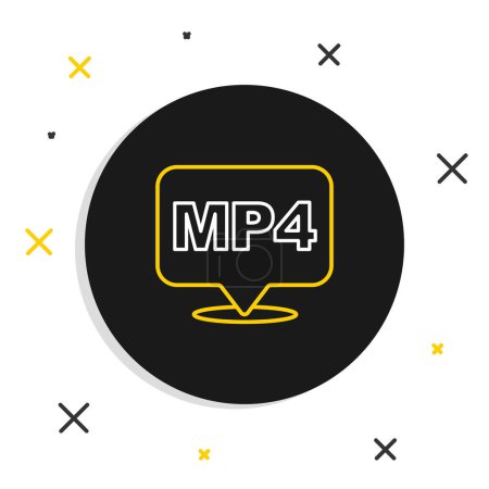 Illustration for Line MP4 file document. Download mp4 button icon isolated on white background. MP4 file symbol. Colorful outline concept. Vector - Royalty Free Image