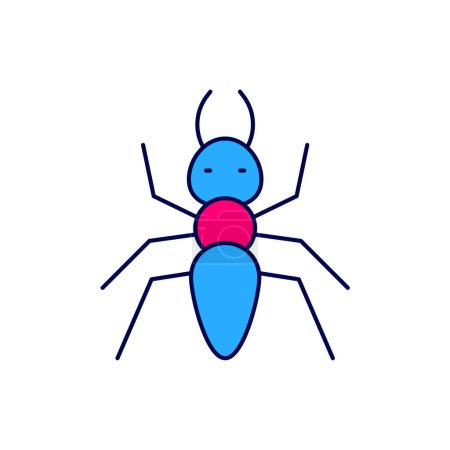 Téléchargez les illustrations : Contour rempli Ant icône isolée sur fond blanc. Vecteur - en licence libre de droit