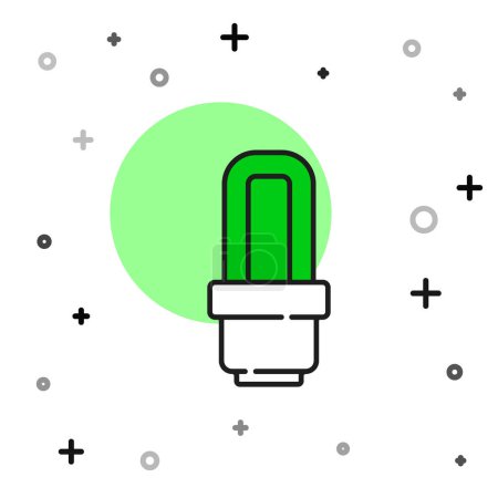 Illustration for Filled outline LED light bulb icon isolated on white background. Economical LED illuminated lightbulb. Save energy lamp.  Vector - Royalty Free Image