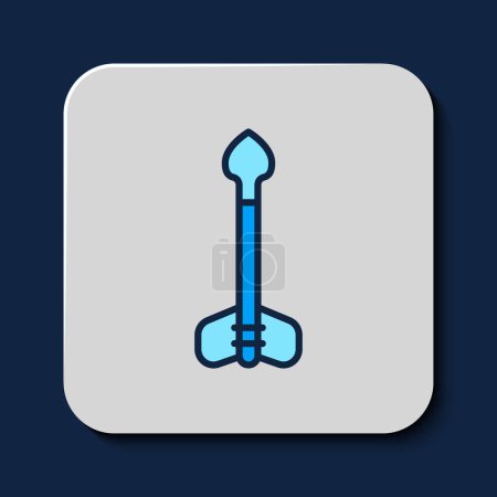 Ilustración de Esquema rellenado Icono de flecha aislado sobre fondo azul. Vector - Imagen libre de derechos