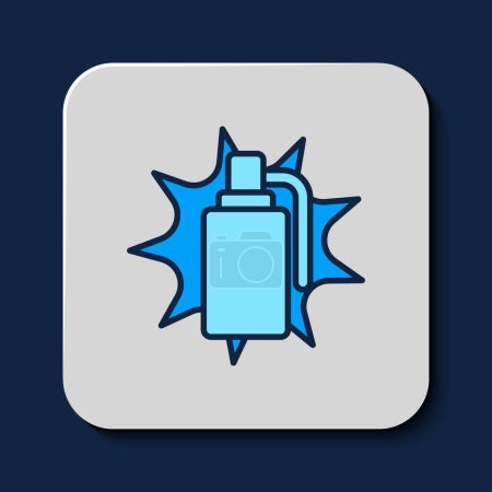 Ilustración de Esquema rellenado Icono de granada de mano aislado sobre fondo azul. Explosión de bombas. Vector - Imagen libre de derechos