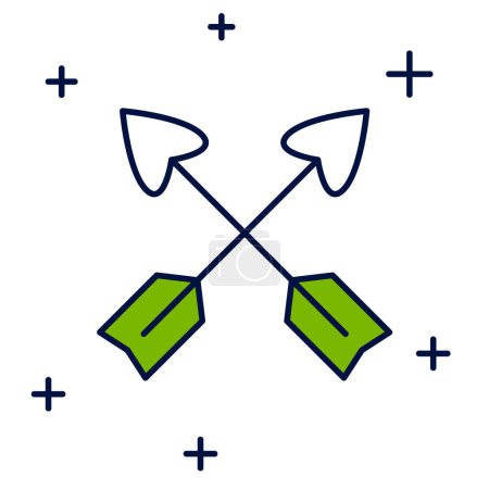 Ilustración de Esquema rellenado Icono de flechas cruzadas aislado sobre fondo blanco. Vector - Imagen libre de derechos
