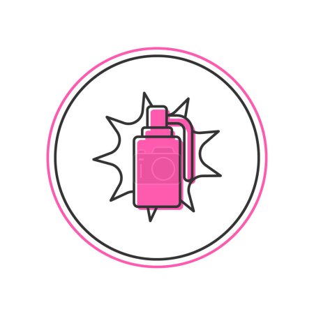 Ilustración de Filled outline Hand grenade icon isolated on white background. Bomb explosion.  Vector - Imagen libre de derechos