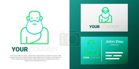 Illustration for Line Socrates icon isolated on white background. Sokrat ancient greek Athenes ancient philosophy. Colorful outline concept. Vector - Royalty Free Image