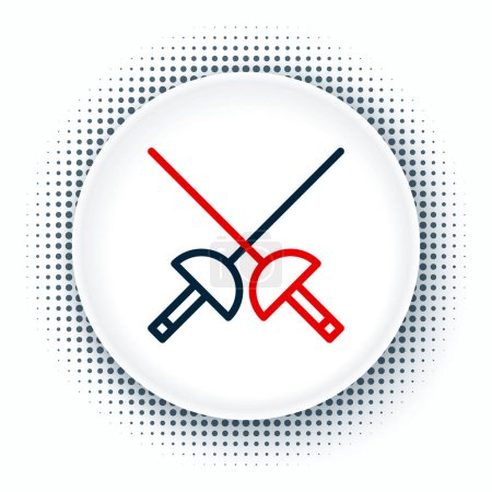Illustration for Line Fencing icon isolated on white background. Sport equipment. Colorful outline concept. Vector - Royalty Free Image