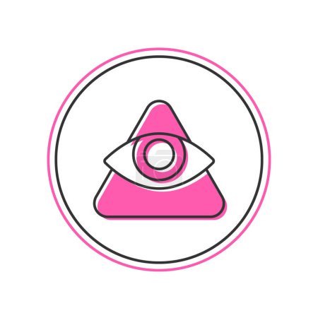 Illustration for Filled outline Masons symbol All-seeing eye of God icon isolated on white background. The eye of Providence in the triangle.  Vector - Royalty Free Image