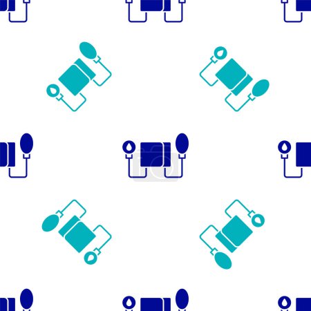 Illustration for Blue Blood pressure icon isolated seamless pattern on white background.  Vector. - Royalty Free Image