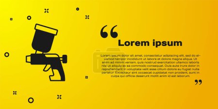 Téléchargez les illustrations : Pistolet de peinture noir icône isolée sur fond jaune. Vecteur - en licence libre de droit