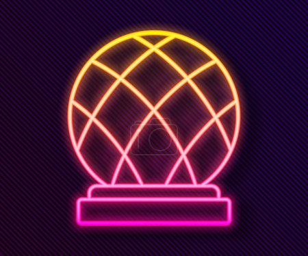 Glowing neon line Montreal Biosphere icon isolated on black background.  Vector