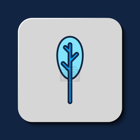 Filled outline Spinach icon isolated on blue background.  Vector