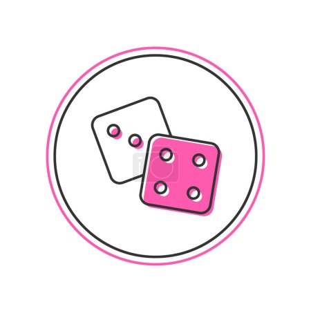 Illustration for Filled outline Game dice icon isolated on white background. Casino gambling.  Vector - Royalty Free Image