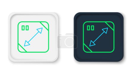 Illustration for Line Diagonal measuring icon isolated on white background. Colorful outline concept. Vector - Royalty Free Image