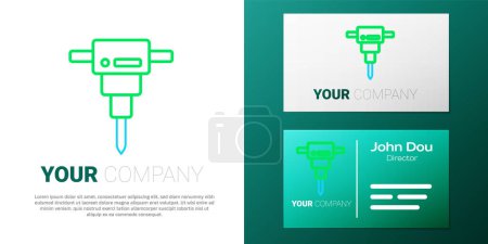 Illustration for Line Construction jackhammer icon isolated on white background. Colorful outline concept. Vector - Royalty Free Image
