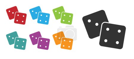 Illustration for Black Game dice icon isolated on white background. Casino gambling. Set icons colorful. Vector. - Royalty Free Image