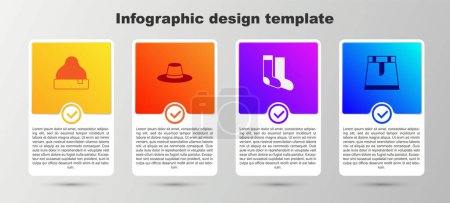 Illustration for Set Beanie hat, Man, Socks and Skirt. Business infographic template. Vector - Royalty Free Image