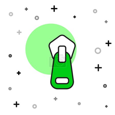Ilustración de Esquema rellenado Icono de cremallera aislado sobre fondo blanco. Vector - Imagen libre de derechos