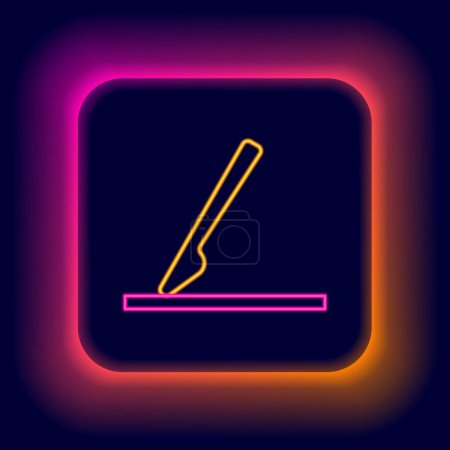 Glowing neon line Medical surgery scalpel tool icon isolated on black background. Medical instrument. Colorful outline concept. Vector