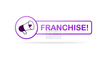Ilustración de Señal de franquicia. Piso, púrpura, icono de la franquicia, propuesta de negocio. Icono del vector - Imagen libre de derechos