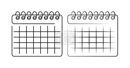 Illustration for Calendar icons. Outline, black, calendar mockup, calendar icons. Vector icons - Royalty Free Image