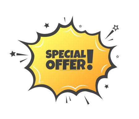 Illustration for Special offer sign. Flat, yellow, explosion sign, special offer sign. Vector icon - Royalty Free Image