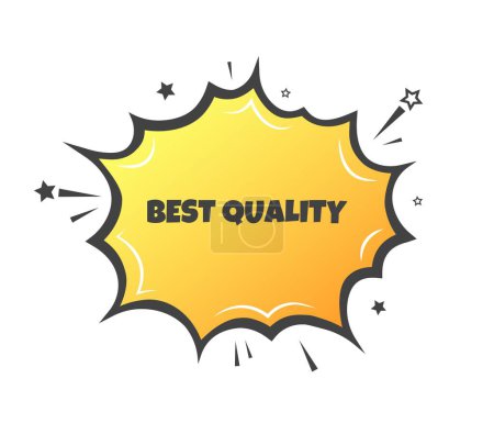 Illustration for Best quality sign. Flat, yellow, pop art style, best quality icon. Vector icon - Royalty Free Image