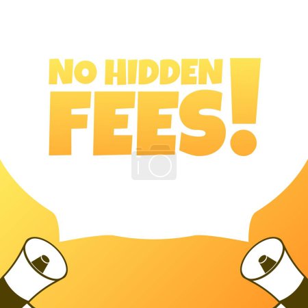 Illustration for No hidden fees sign. Pop art style. Vector icon - Royalty Free Image