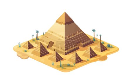 Illustration for Pyramids of Giza isometric vector flat isolated illustration - Royalty Free Image