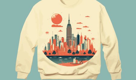 Ilustración de Nueva York creativo idea camiseta estilo de vida vector ilustración sudadera ropa - Imagen libre de derechos