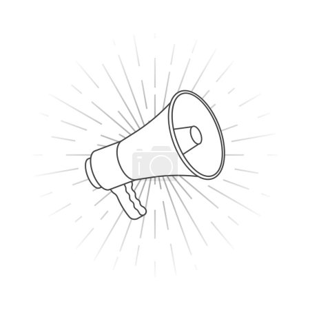 Loudspeaker icon. Linear style. Vector icon