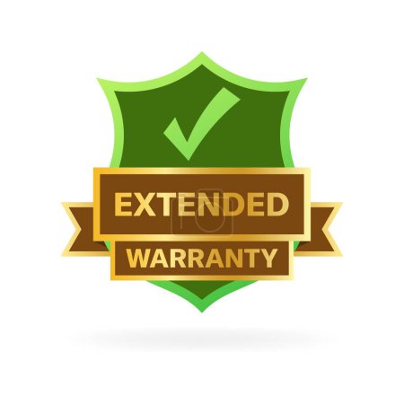 Extended warranty banner icon. Flat style. Vector icon