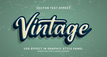 Editable Graphic Style For Text Effect. Vintage Style
