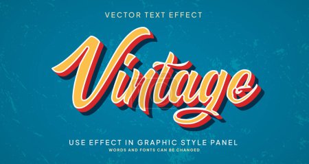 Illustration for Editable Graphic Style For Text Effect. Vintage Style - Royalty Free Image