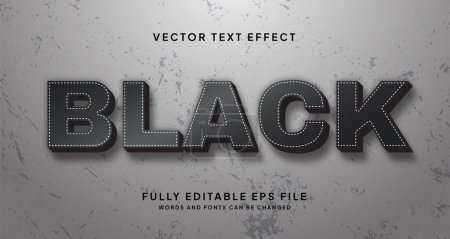 Illustration for Editable Black text effect with gray background - Royalty Free Image