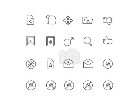 Conjunto de iconos de línea interfaces web