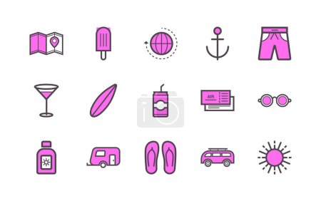 Summer Holiday Simple Icon Set