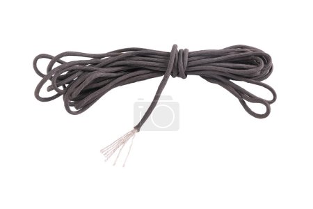 Paracord isolated on white background, grey tactical, cord strong, tourist, 550