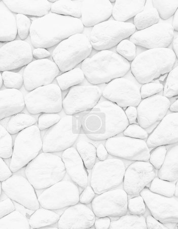 Photo for The vertical walls of the house are decorated with white stones for the background. Very beautiful white stone wall texture, suitable for background. - Royalty Free Image