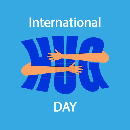 Illustration for International hug day typography, vector art illustration. - Royalty Free Image