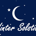 Winter solstice night sky typography, vector art illustration.