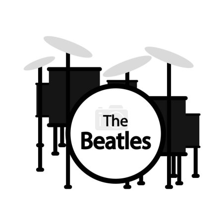 Téléchargez les illustrations : Journée mondiale des Beatles tambours, illustration d'art vectoriel. - en licence libre de droit