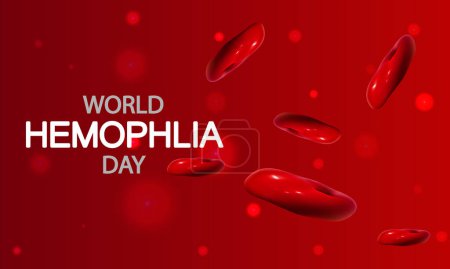 Hämophilie-Tag Welt-Blutzellenfluss, Vektorkunst-Illustration.