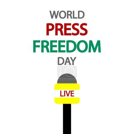 Téléchargez les illustrations : Journée mondiale de la liberté de la presse microphone, illustration d'art vectoriel. - en licence libre de droit