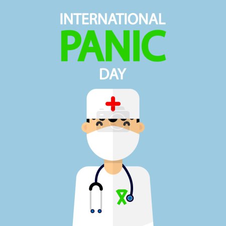 Illustration for Panic day International doctor, vector art illustration. - Royalty Free Image