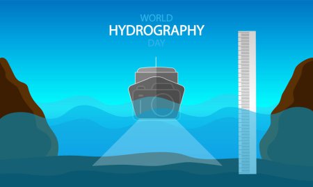 Ilustración de Día de la hidrografía nave mundial, ilustración de arte vectorial. - Imagen libre de derechos