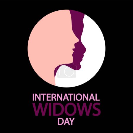 Illustration for Widows day International icon of portraits, vector art illustration. - Royalty Free Image